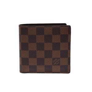 Louis Vuitton Damier Portefeuille Wallet Marco Brown Leather Bifold